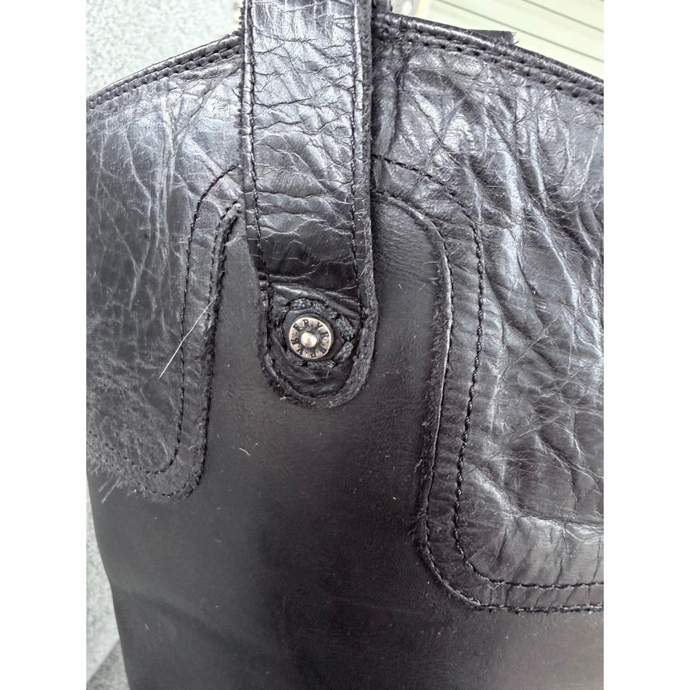 Womens 7 Frye Melissa Button Tall Black Leather Equestrian Western Riding Boots - Picture 11 of 11